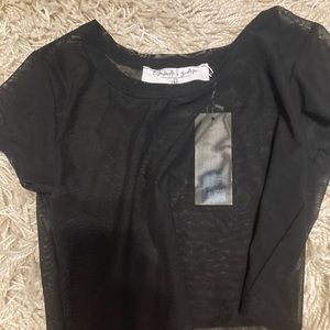 NWT Sheer black top